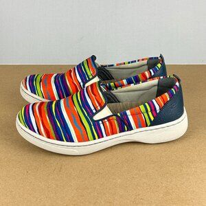 Dansko Belle Striped Multicolor Comfort Shoes Womens 6.5/7 EU 37 Slip On